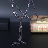 Long Crystal Strand Necklace