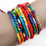 10Pcs Handmade Braided Bohemian Colorful Rainbow Rope Bracelets