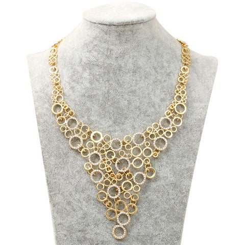 Connected Circle Statement Necklace