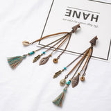 Bohemian Handmade Long Tassel Arrow Dangle Drop Earrings