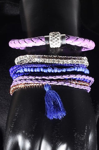 9 piece Purple Bracelet Set
