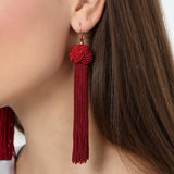20 options Bohemian Hand-woven Ball Long Tassel Earrings