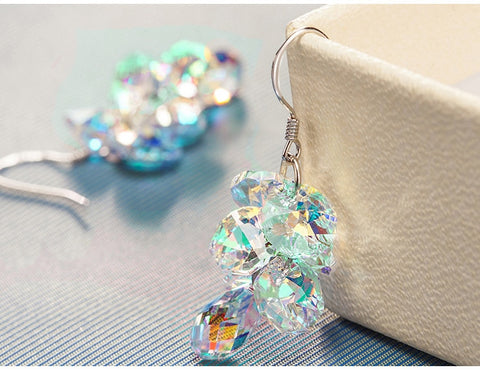 Multi-Layer Colorful Crystal Water Drops Earrings