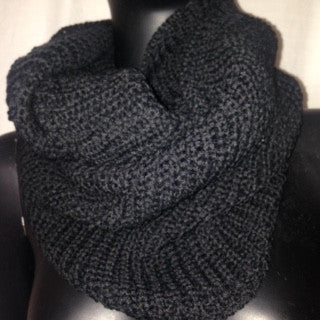Soft Acrylic Knit (Black) Scarf