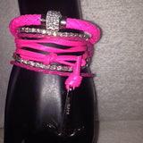 6 piece Hot Pink Bracelet Set