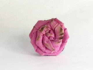 Unisex Rose Lapel Pin~ Carnation Pink- with burnt edges