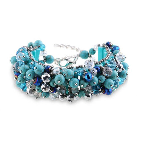 Crystals statement bracelets by handmade 4 colors bohemian style bib bracelet