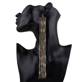 Long Metal Chain Tassel Earrings