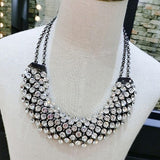 Trendy Crystal Chain Statement Necklace