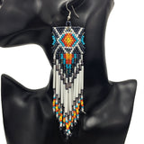 Bohemian Handmade Beaded Long Tassel Earrings