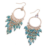 Crystals Bohemian Gold Color Beads Bohemian Statement Earrings
