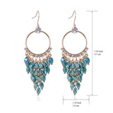 Crystals Bohemian Gold Color Beads Bohemian Statement Earrings