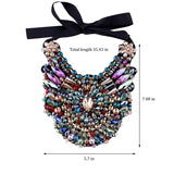Fabric with Crystals Torques Necklace