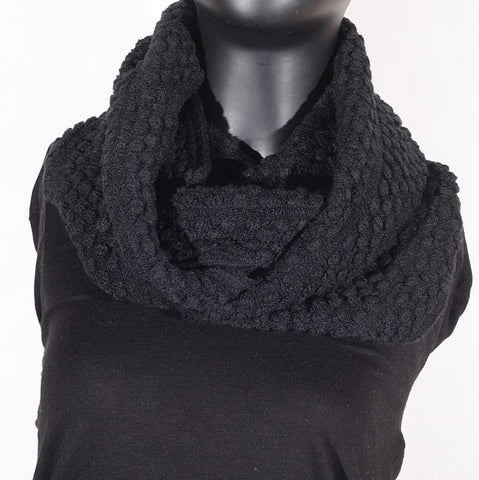 Soft Artificial Wool Infinity (Black) Scarf