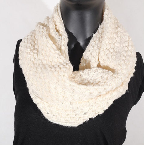 Soft Artificial Wool Infinity (Cream) Scarf