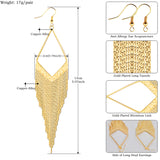 Copper Gold Color Long Tassel Earrings