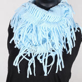 Soft Knitting Wool Fringe Infinity (Baby Blue) Scarf