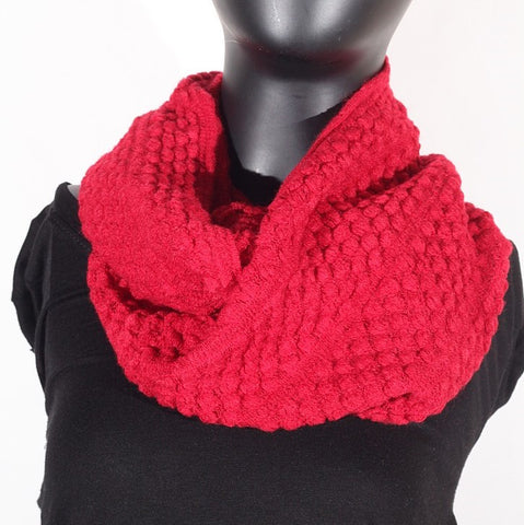Soft Artificial Wool Infinity (Cranberry) Scarf
