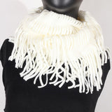 Soft Knitting Wool Fringe Infinity (Winter White) Scarf