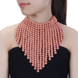 Bohemian Beads Cluster Collar Necklace