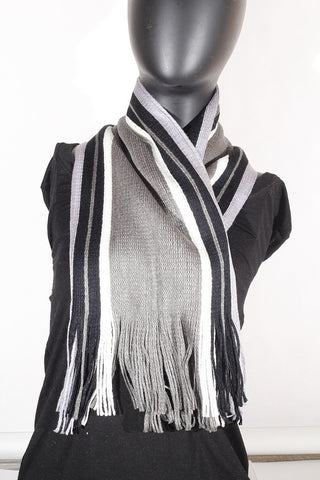 Cashmere blend stripped (olive, cream, black and grey) Scarf