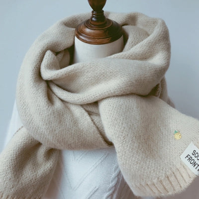Solid Cashmere Knitted Wool Scarves