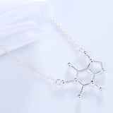 Minimalist Caffeine Molecule Necklace