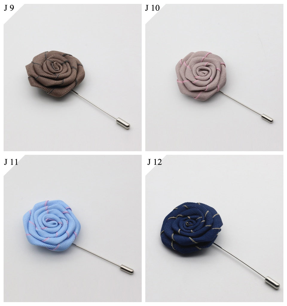 Two Color Fabric Flower Lapel Pins Secessories