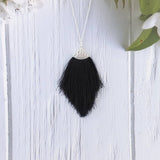 Silver Feathery Long Necklace