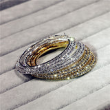 2 Layers Gold/Silver Color Rhinestone Hoop Earrings