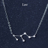 925 Sterling Silver 12 Star Zodiac Astrology Necklace