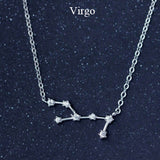 925 Sterling Silver 12 Star Zodiac Astrology Necklace