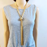 Long Snake Chain Tassel Necklace