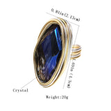 Metal Wire Big Crystal Ring