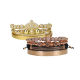 Luxury King Queen Crown Men Women Couple Lover Stainless Steel Bracelets
