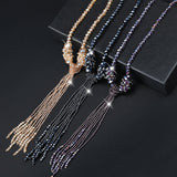 Long Crystal Strand Necklace