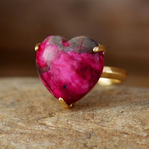 Gemstone Heart Shaped Rings