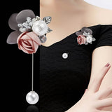 Art Fabric Flower Pearl Unisex Lapel Pins