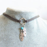 1 Pc Feather Charm Choker Necklace