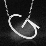 Large Initial Pendant Necklace