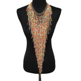 Bohemian Style Resin Bead Handmade Long Statement Necklace