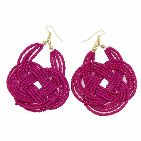 Knitting Resin Beaded Bohemia Earrings