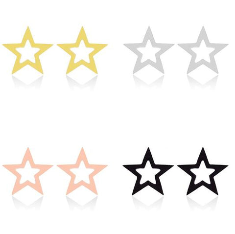 Minimalist Stainless Steel Small Star Earrings